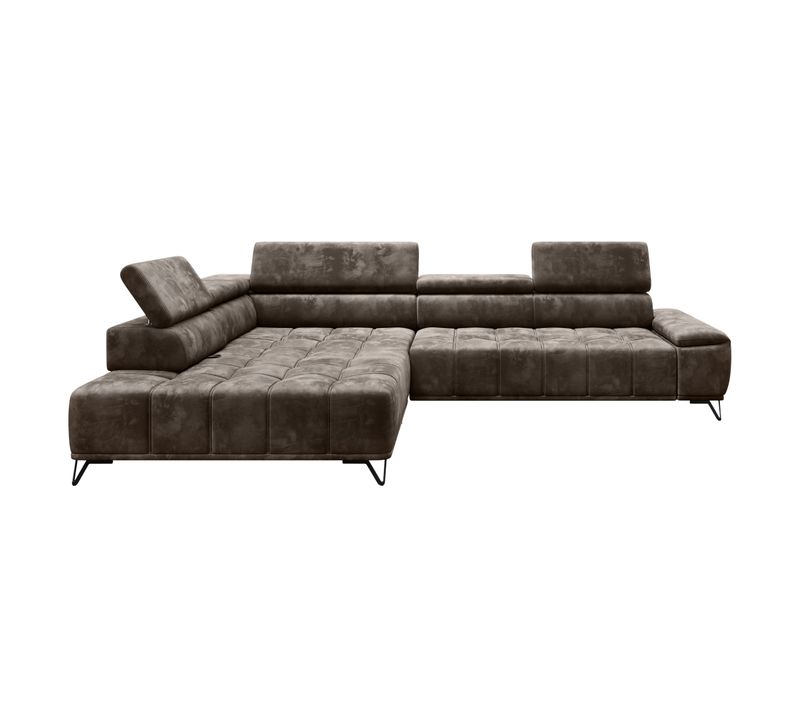 Canapé d'angle gauche relax PALLADIO tissu Monolith vison