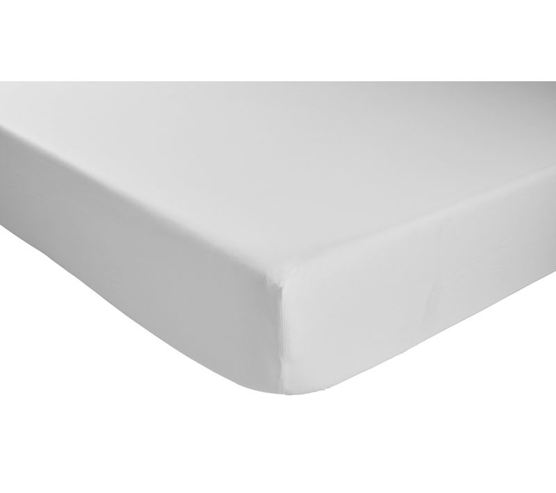 Drap housse blanc 160x200 cm DREAMEA CAMILLE