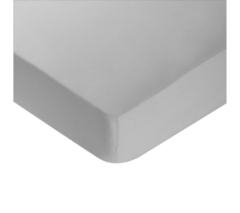 Drap housse gris 2x80x200 cm DREAMEA CAMILLE