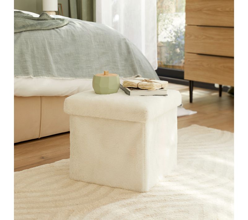 Pouf L. 35 - l. 35 - H.35 cm SWEETY Blanc