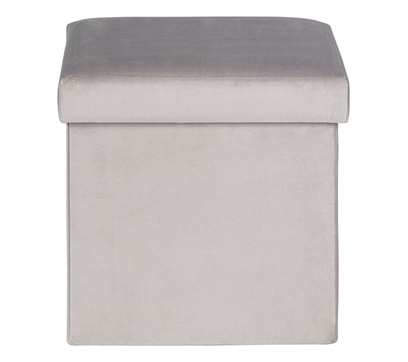 Pouf pliable H. 35 cm VELVET Gris