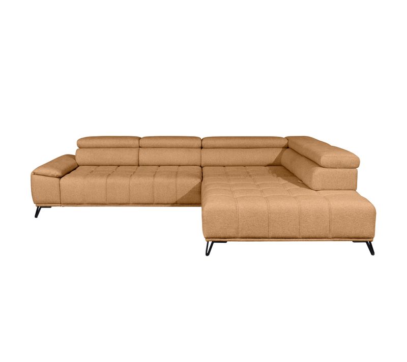 Canapé d'angle droit relax PALLADIO tissu Polaris ambre