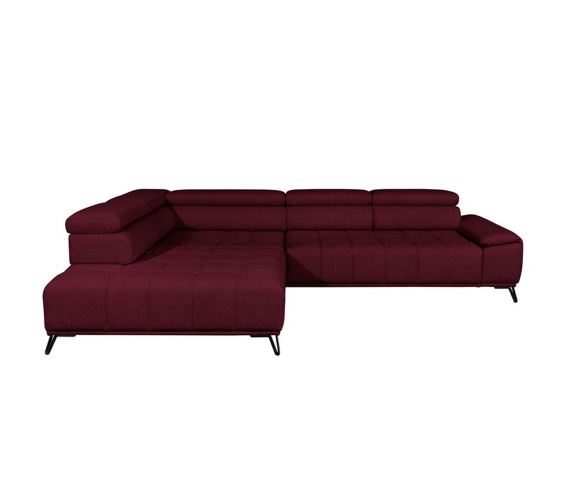 Canapé d'angle gauche relax PALLADIO tissu Polaris bordeaux