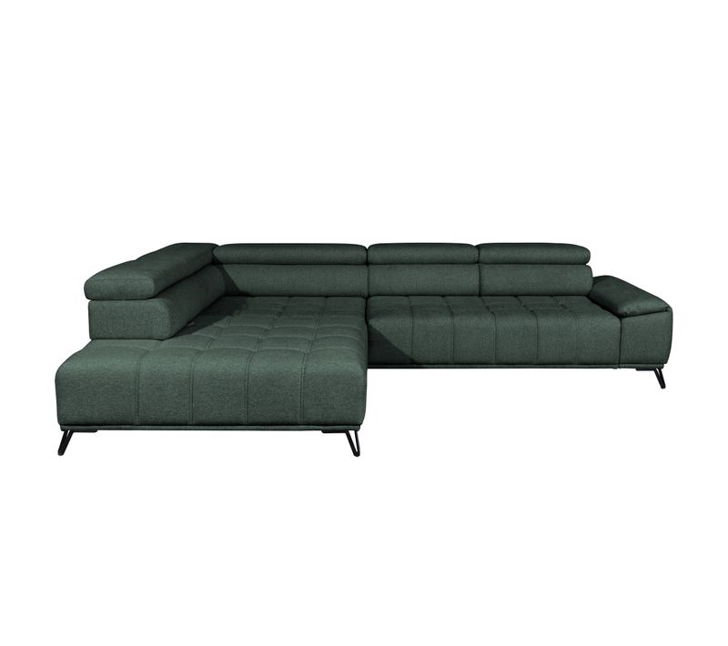 Canapé d'angle gauche relax PALLADIO tissu Polaris vert kaki