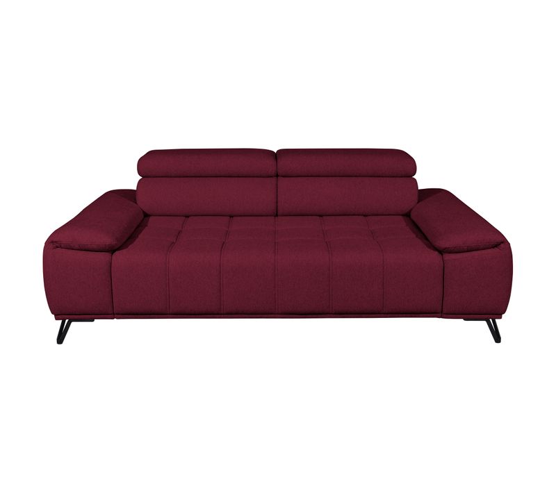 Canapé 3 places fixe PALLADIO tissu polaris bordeaux
