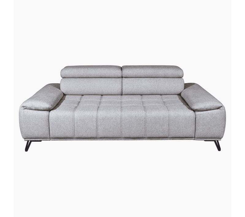 Canapé 3 places fixe PALLADIO tissu polaris gris clair