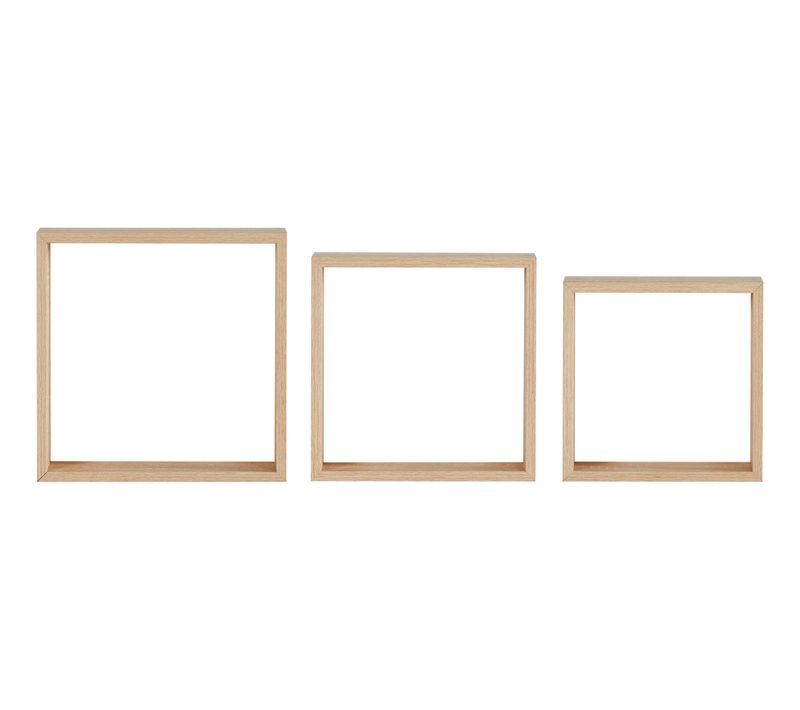 Etagère carré set de 3 MELIE Naturel