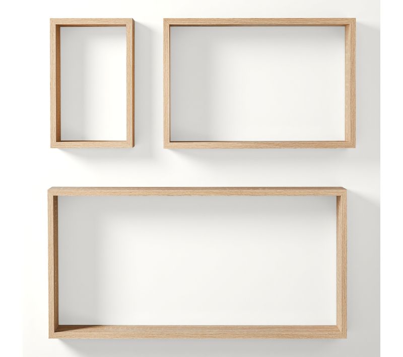 Etagère rectangle set de 3 MELIE Naturel