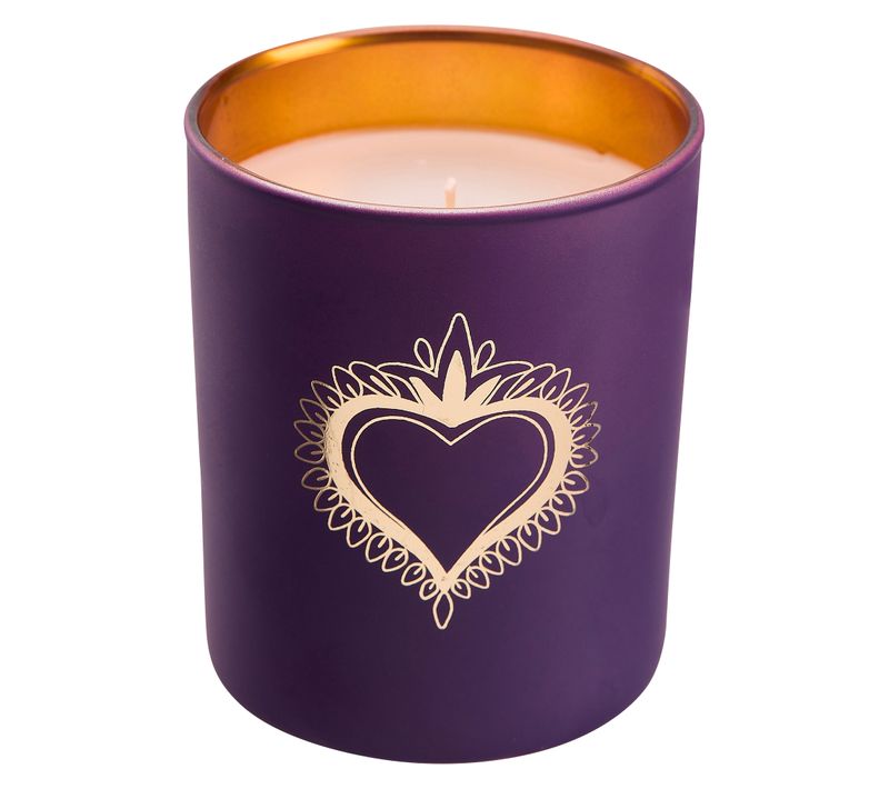 Bougie coeur H. 8 cm ULLA Violet