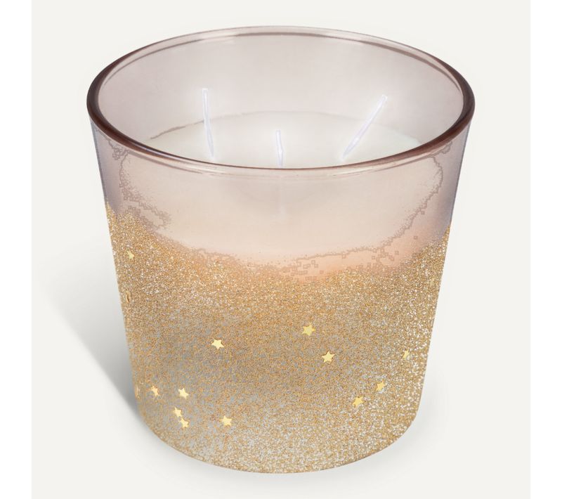 Bougie paillettes H. 12 cm ULKI Doré