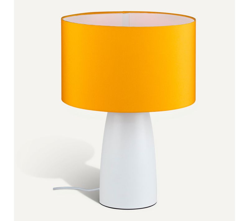 Lampe à poser H. 41 cm TOMASO Blanche et jaune