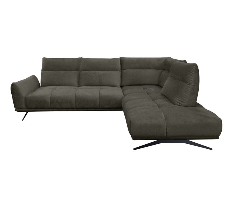 Canapé d'angle droit GIOVANNI tissu vert foret