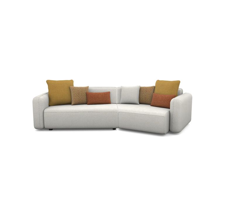 Canapé d'angle méridienne TACTIC à droite tissu beige