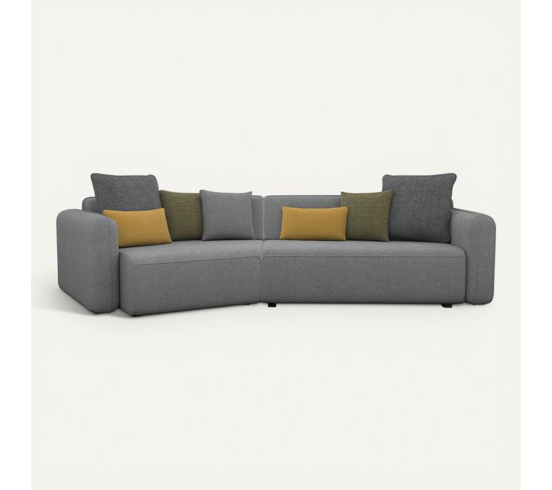 Canapé d'angle méridienne TACTIC à gauche tissu gris