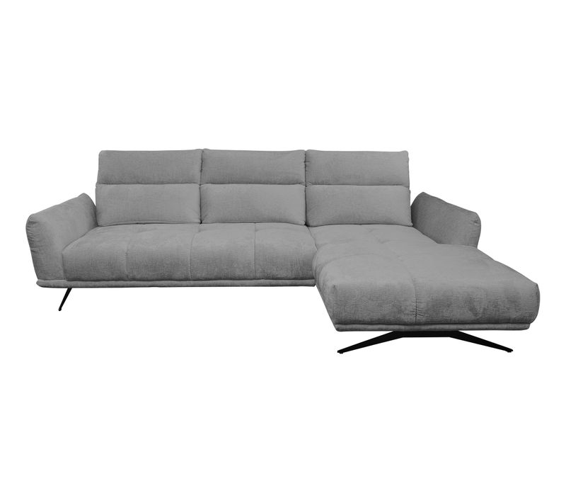 Canapé d'angle méridienne à droite GIOVANNI tissu gris foncé
