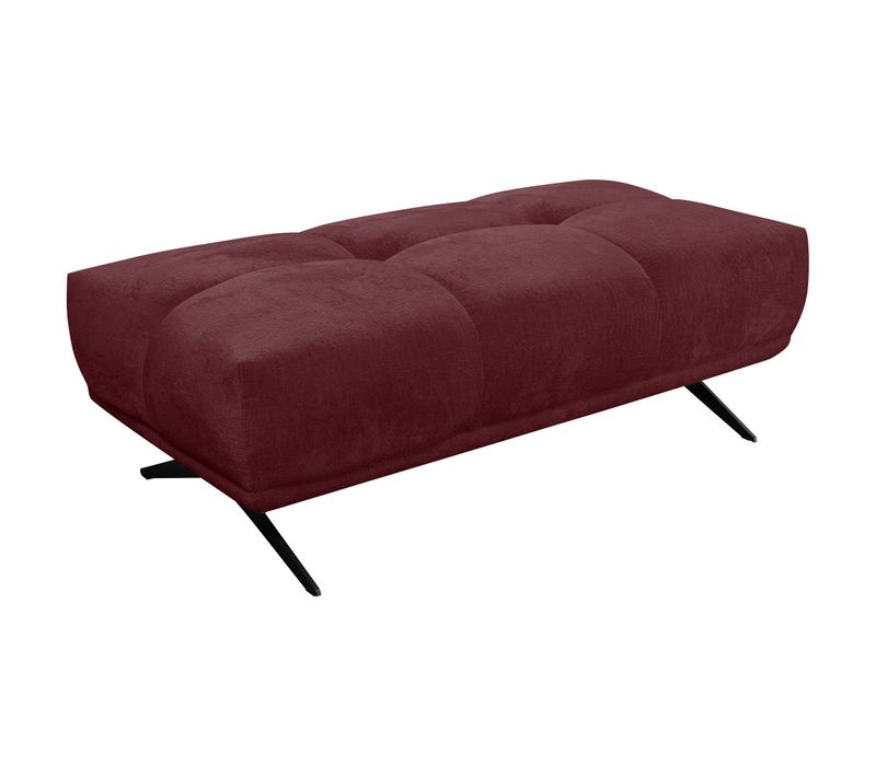 Pouf GIOVANNI tissu bordeaux