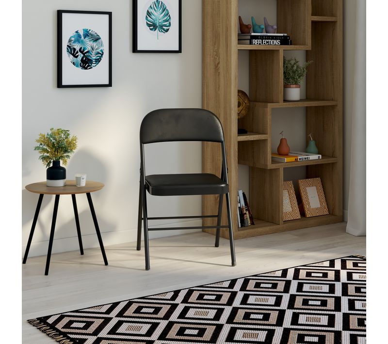 Chaise pliante H.78 cm SOREN Noir