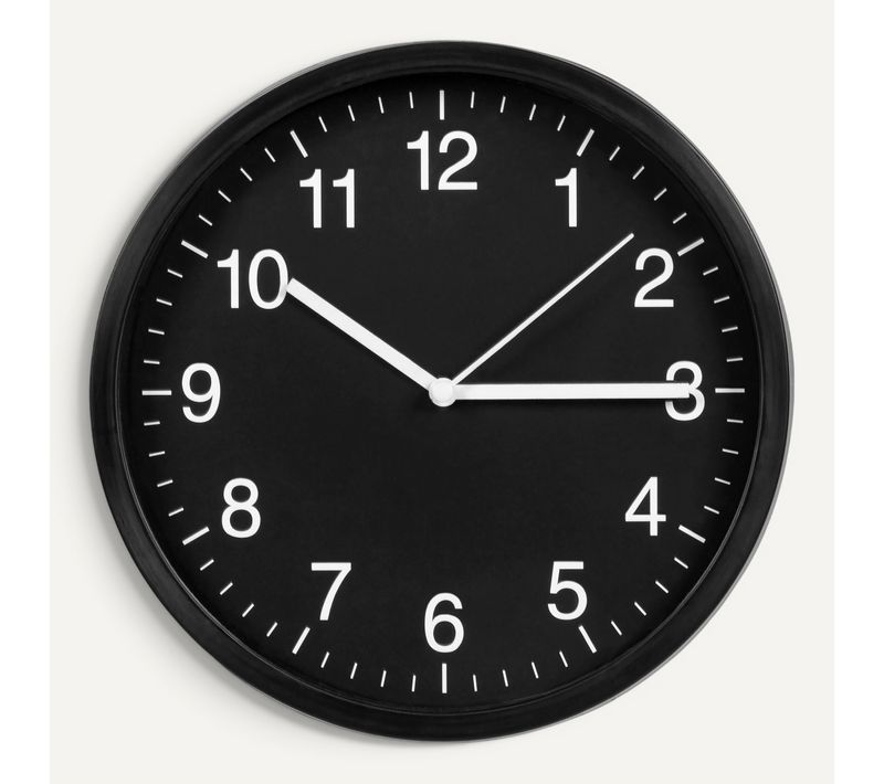 Horloge Ø 20 cm HOUR 4 Noir