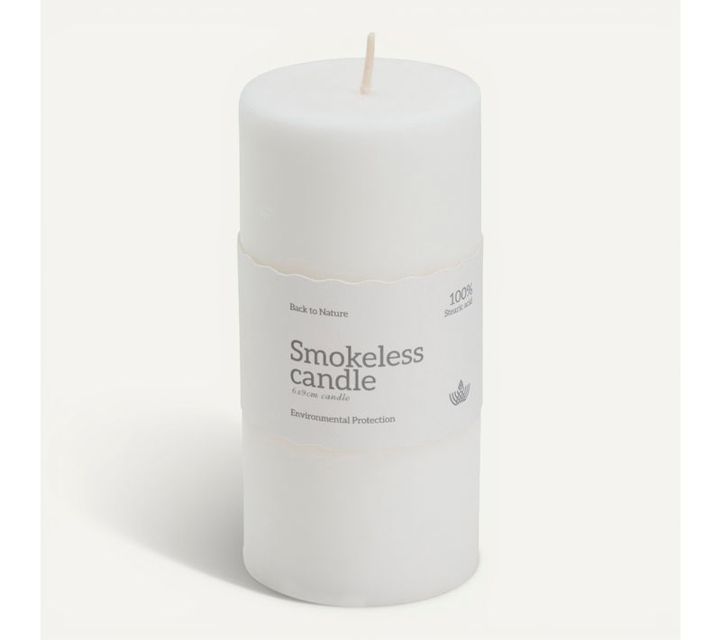 Bougie cylindrique H. 12 cm ORIA Blanc