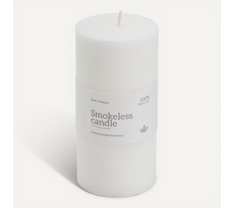 Bougie cylindrique H. 14 cm ORIA Blanc