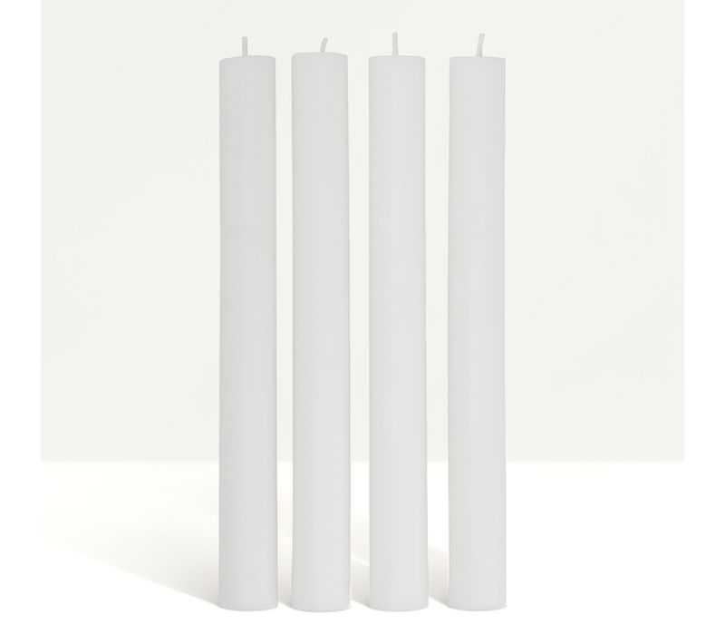Set 4 bougies H. 20 cm ORIA Blanc