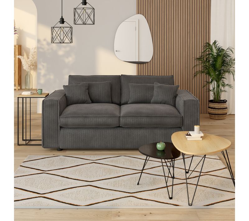 Canapé 2 places Fixe CLOUD BUT Taupe Tissu L204 x P110 x H90 cm Réf. BUT-2099901509826