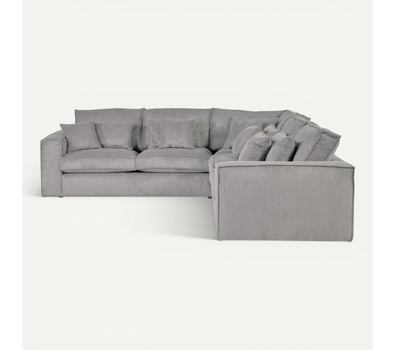 Canapé d'angle fixe CLOUD tissu gris clair