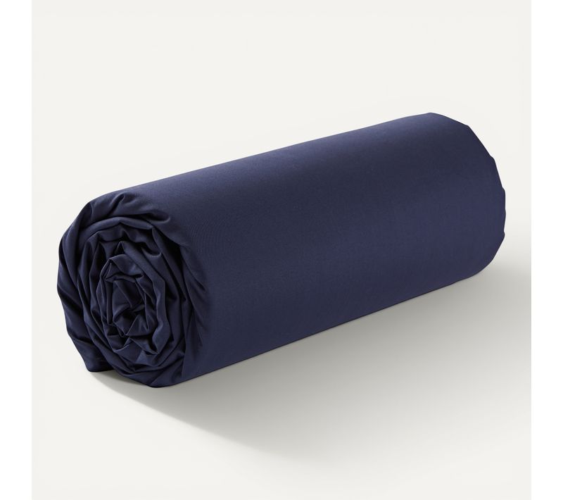 Drap housse 90x190 cm DREAMEA PERCALE BLEU