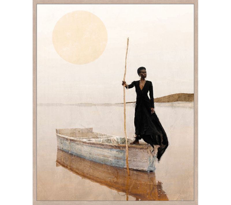 Toile 38x48 cm Barque Beige