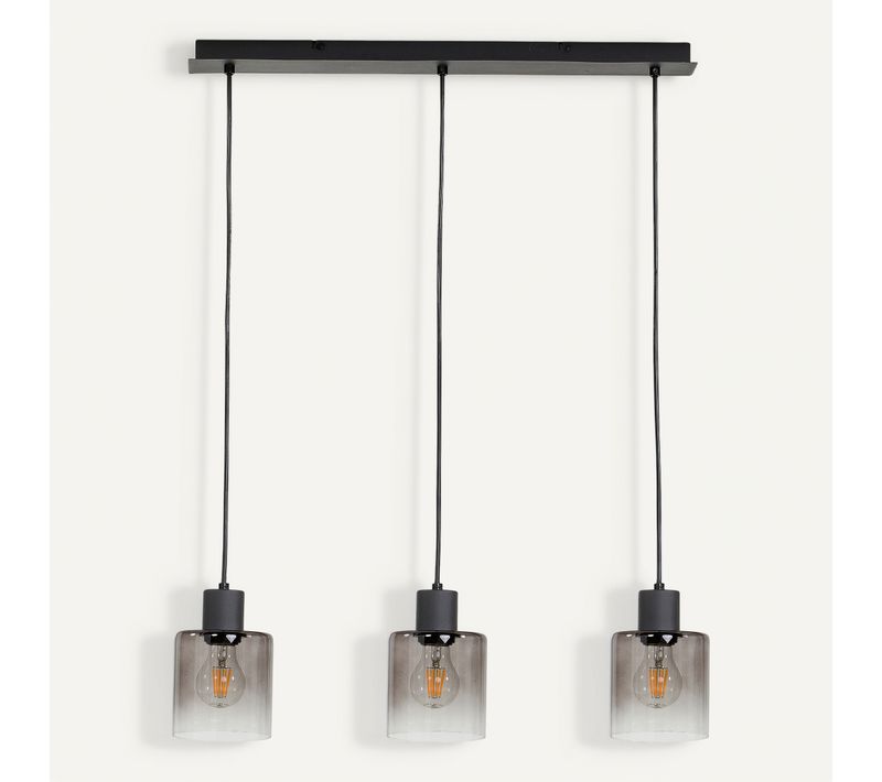 Suspension 3 lumières L. 64 cm JOHANNA Noire