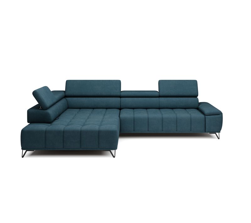 Canapé d'angle gauche relax PALLADIO tissu eden bleu clair