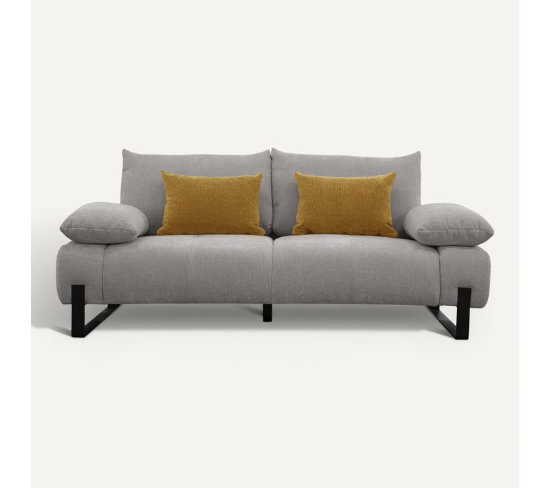 Canapé 2,5 places LUCCAS tissu madera gris clair