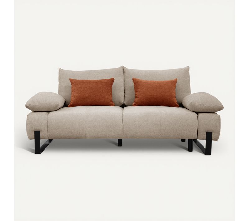 Canapé 2,5 places LUCCAS tissu forte beige foncé
