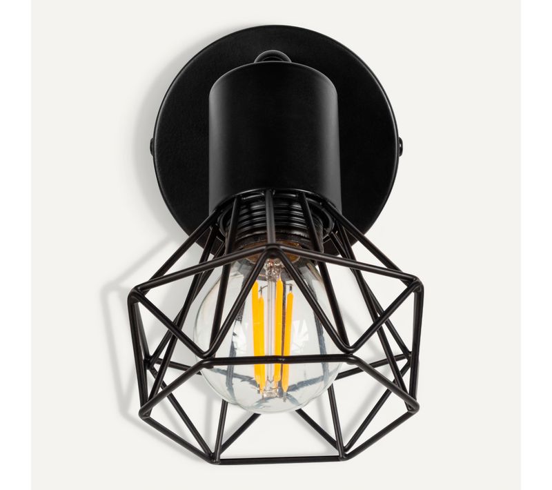Spot 1 lumière H. 17,5 cm YVAN Noir