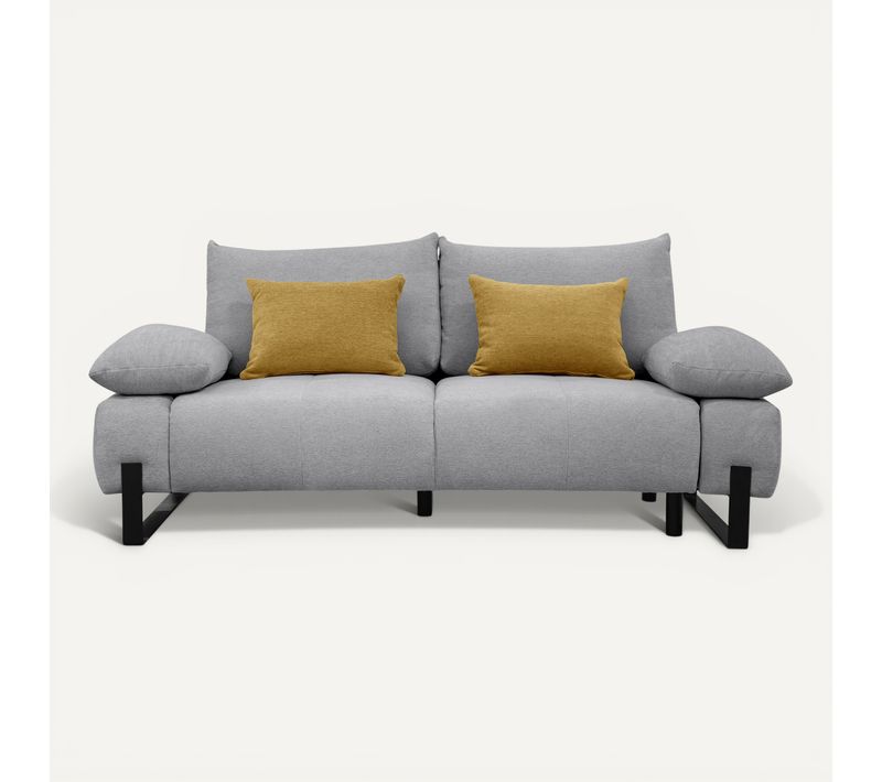 Canapé 2,5 places LUCCAS tissu forte gris clair