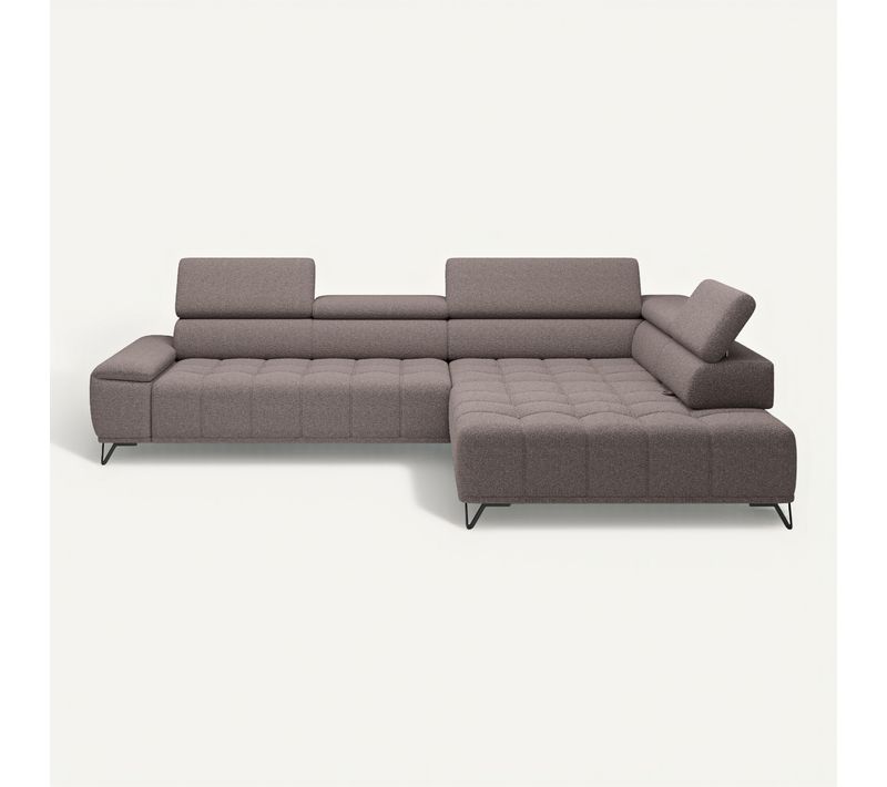 Canapé d'angle gauche relax PALLADIO tissu bubble taupe