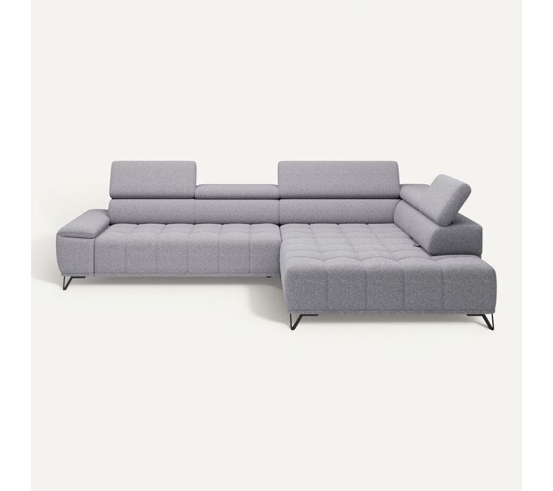 Canapé d'angle gauche relax PALLADIO tissu bubble gris