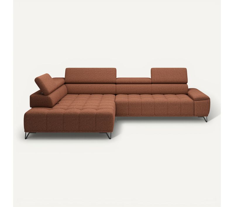 Canapé d'angle gauche relax PALLADIO tissu bubble terracotta
