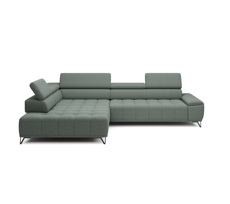 Canapé d'angle gauche relax PALLADIO tissu bubble vert clair