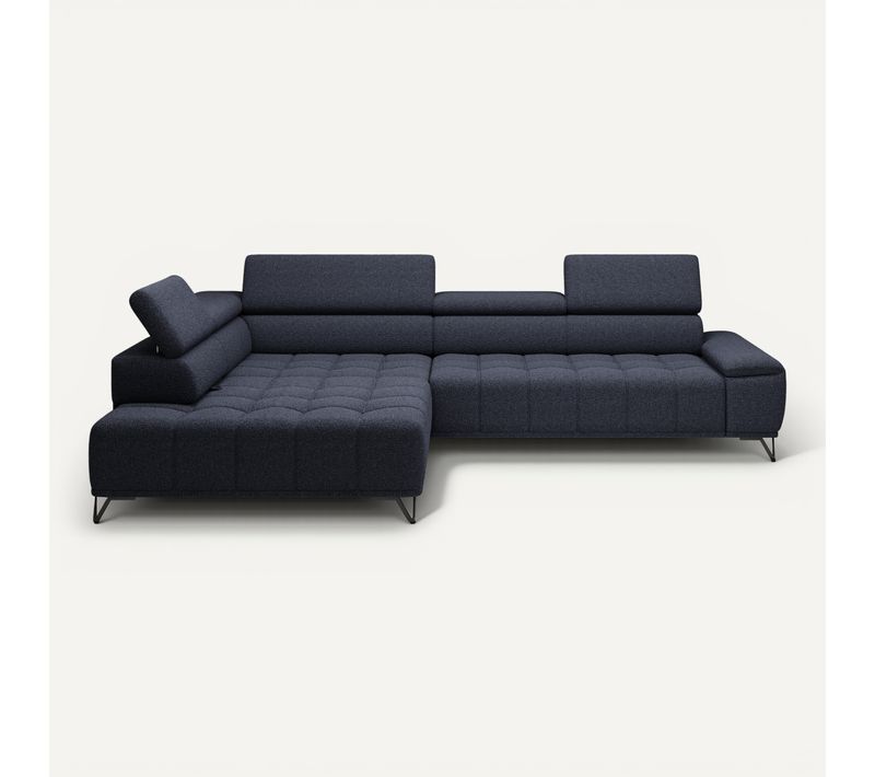 Canapé d'angle gauche relax PALLADIO tissu bubble noir