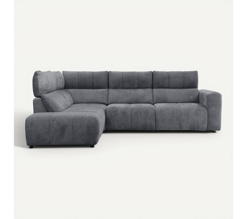 Canapé angle relax électrique gauche UNIVERS tissu forte anthracite