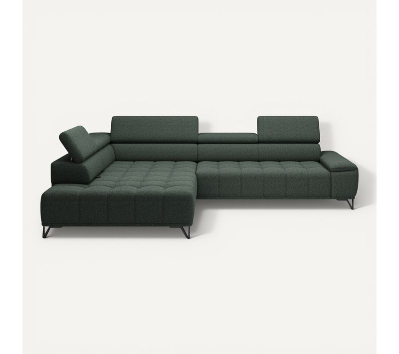 Canapé d'angle gauche relax PALLADIO tissu bubble vert