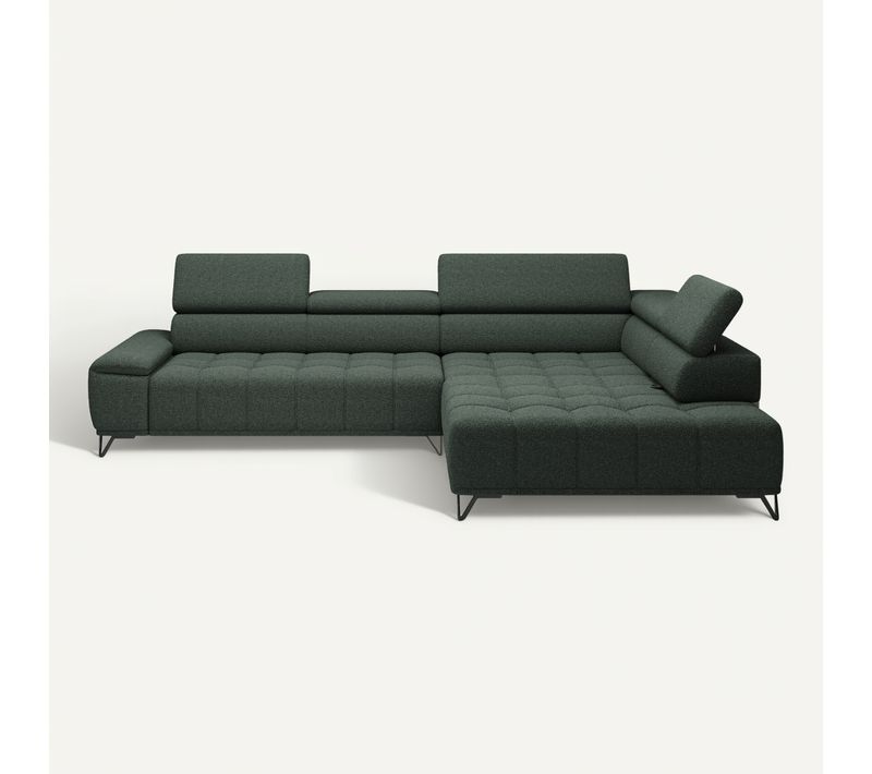 Canapé d'angle droit relax PALLADIO tissu bubble vert