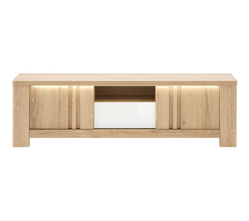 Meuble TV PALAZZO imitation chêne/ blanc