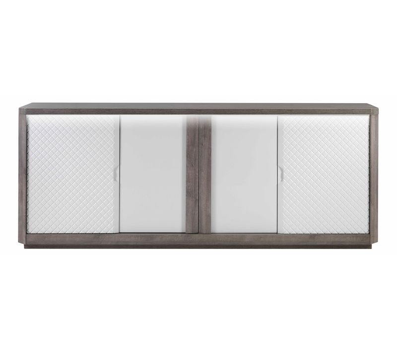 Buffet 4 portes CARTESIA imitation chêne gris et blanc