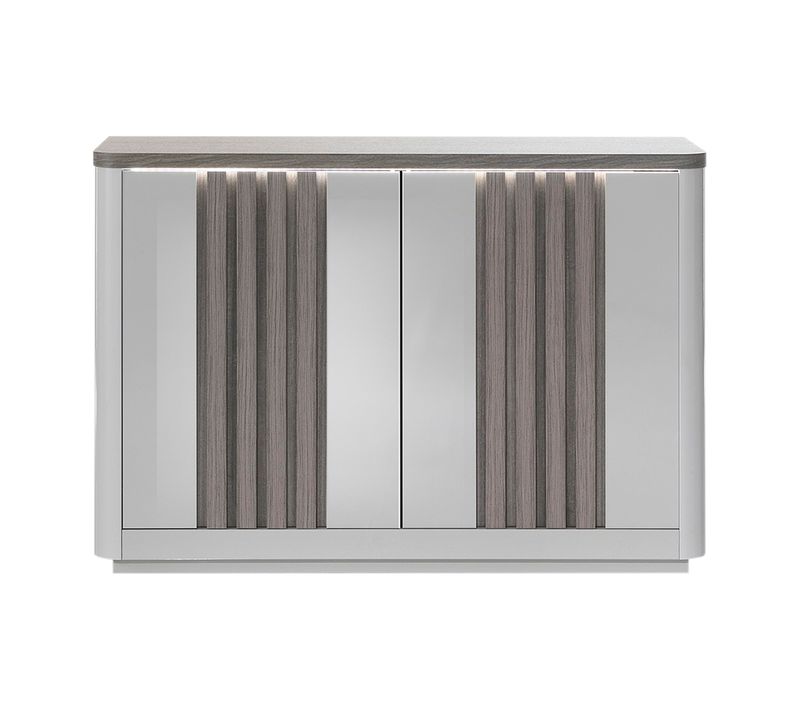 Buffet 2 portes L125 PESARO imitation chêne gris et gris