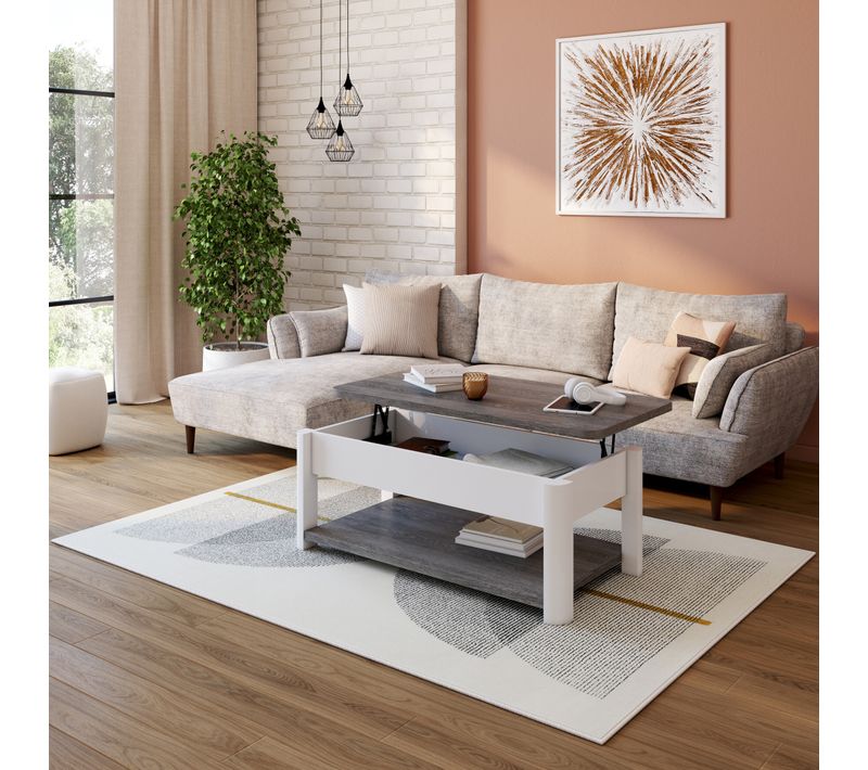 Table basse PESARO Imitation chêne/gris
