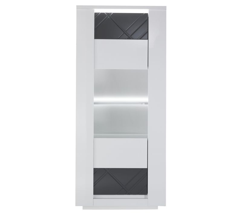 Vitrine 1 porte APRILIA Blanc / Gris