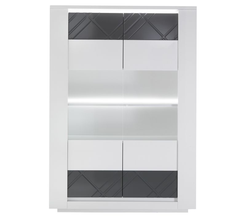 Vitrine 2 portes APRILIA Blanc / Gris