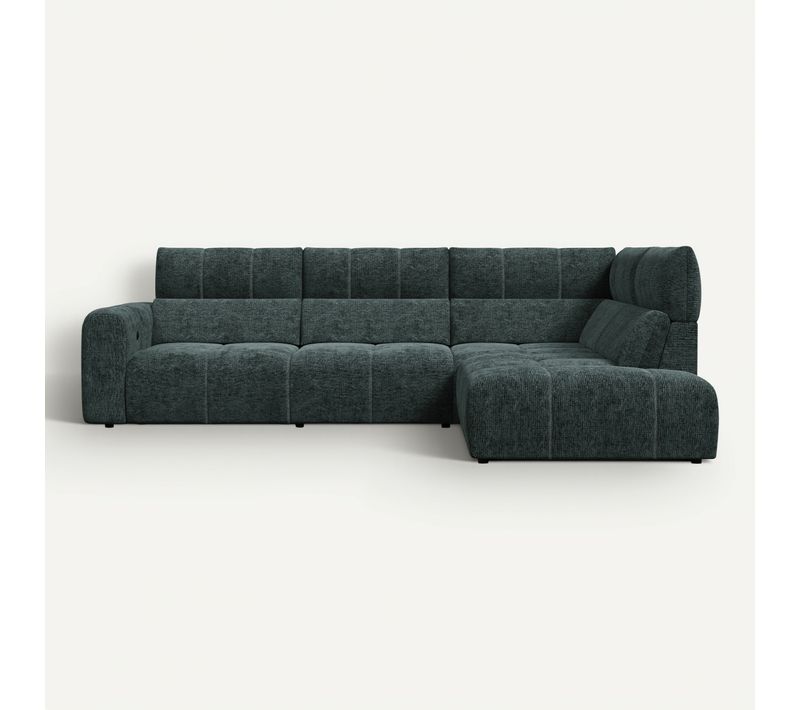 Canapé angle relax électrique droit UNIVERS tissu sajma vert